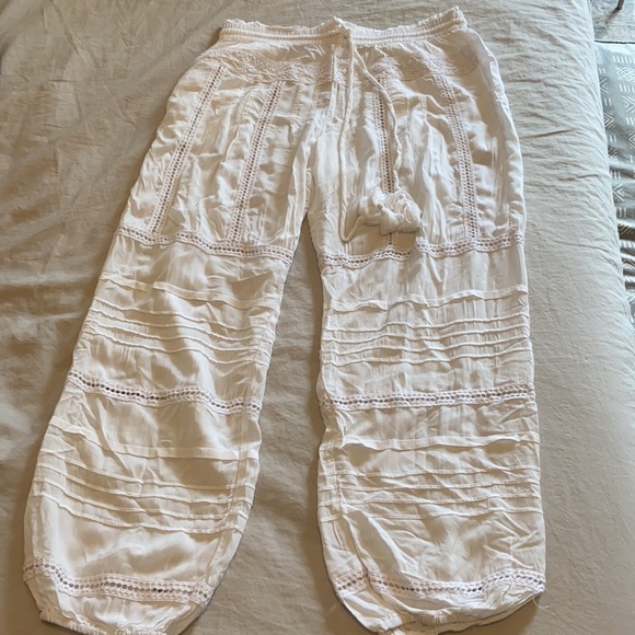 Free People White Flowy Beach Pants - Picture 2 of 2